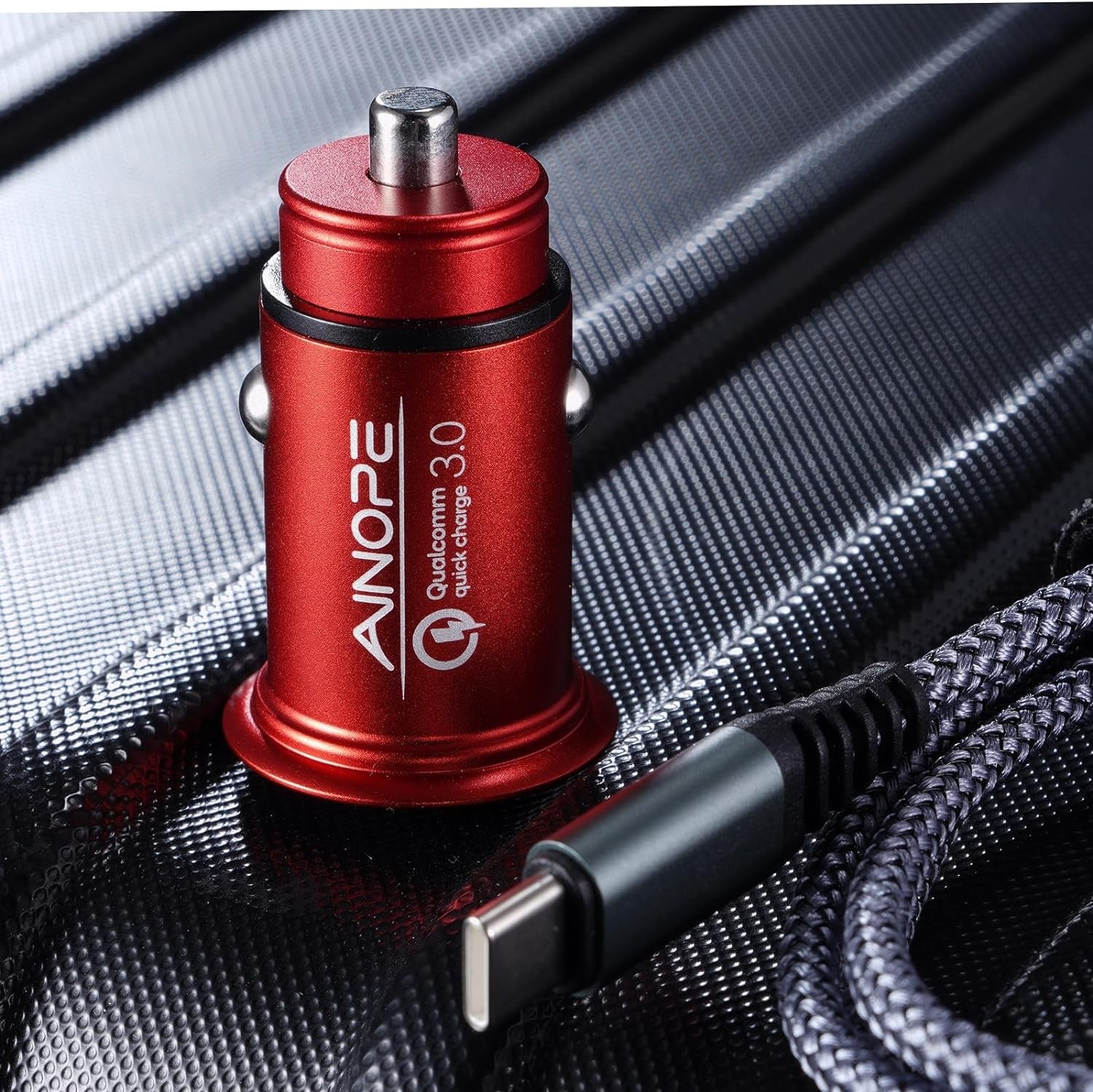 USB C Car Charger Super Mini  All Metal 36W Fast USB Car Charger PD&QC 3.0 Dual Port Car Adapter Compatible with Iphone 12/12 Pro/Max/12 Mini/Iphone 11/Pro/Max/Xr/Xs/Max/8, Galaxy S21/20/10-Red